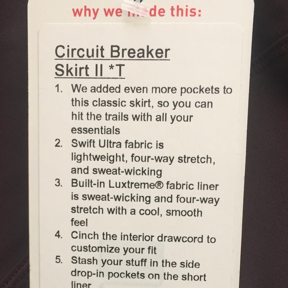 NWT PELT LULULEMON CIRCUIT BREAKER SKIRT II - Picture 5 of 8